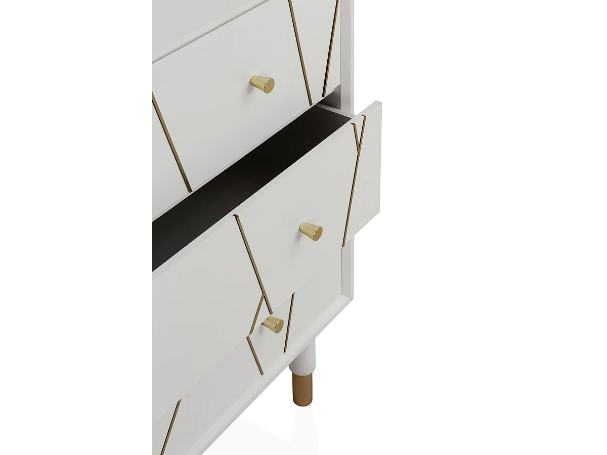 Cómoda com 3 gavetas lacada a branco