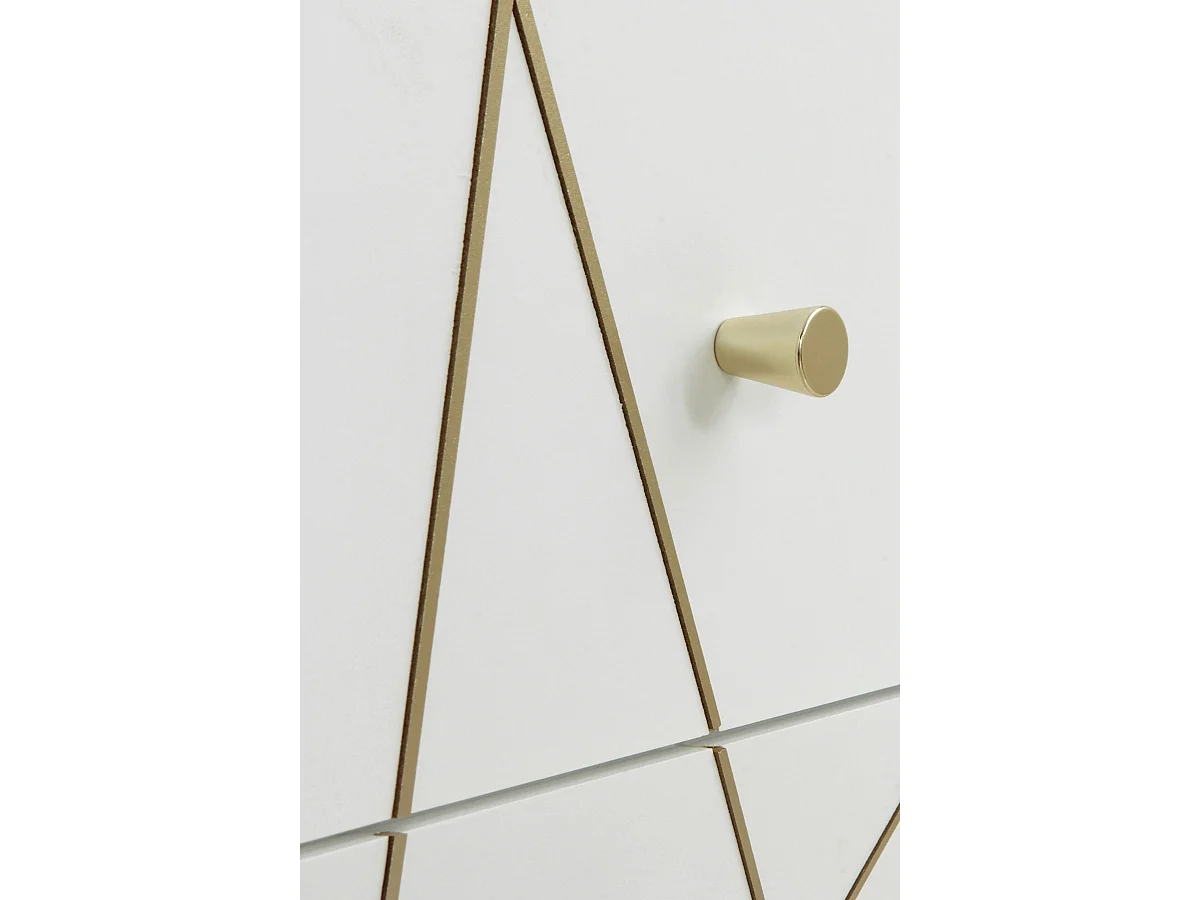 Kommode mit 3 Schubladen und 1 weiß lackierten Tür