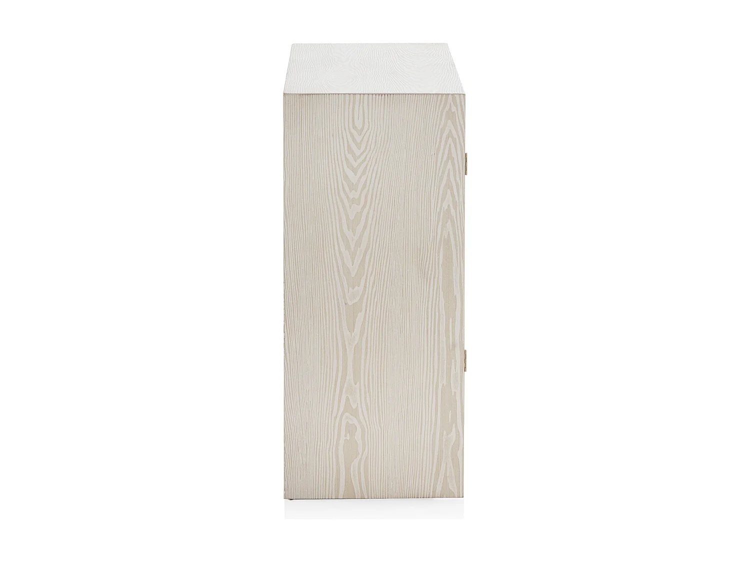 Commode à 2 portes en bois de frêne blanc patiné