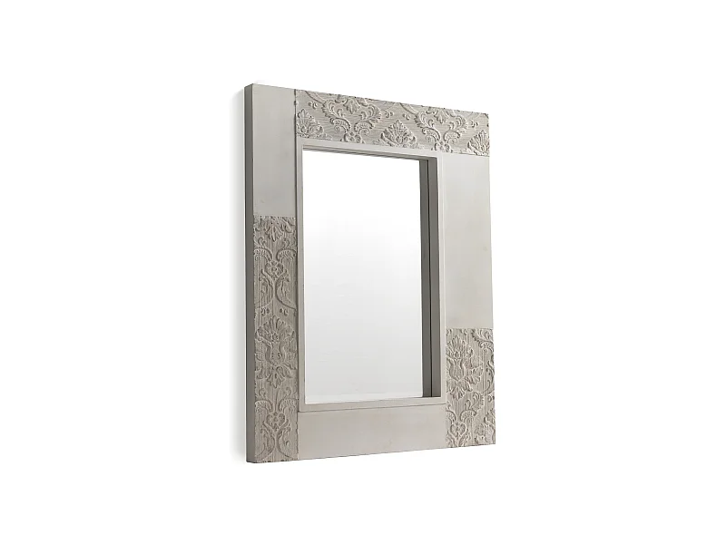 Spiegel mit Tannenholz furniert weiß 80x100 cm