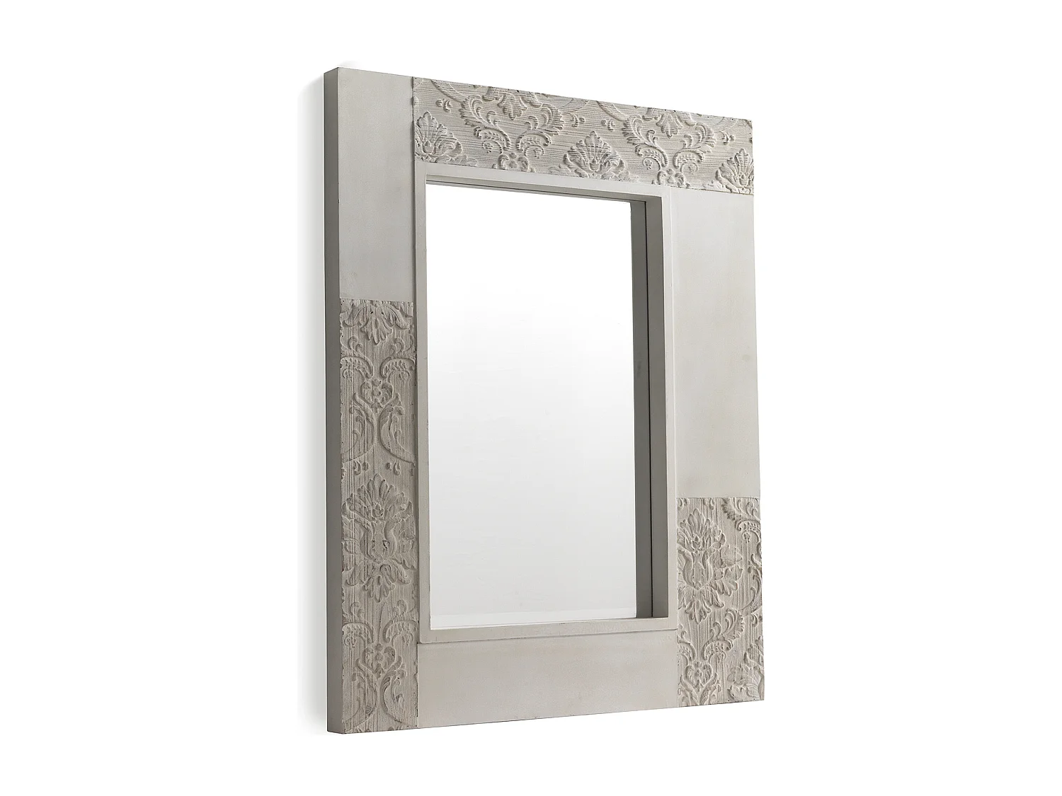 Miroir plaqué en bois de sapin blanc 80x100 cm