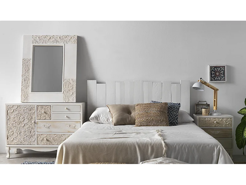 Espelho folheado a madeira de abeto branco 80x100 cm