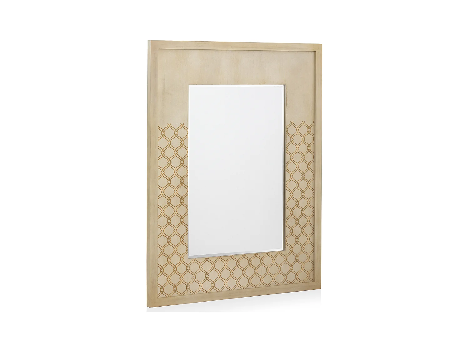 Miroir plaqué chêne et beige