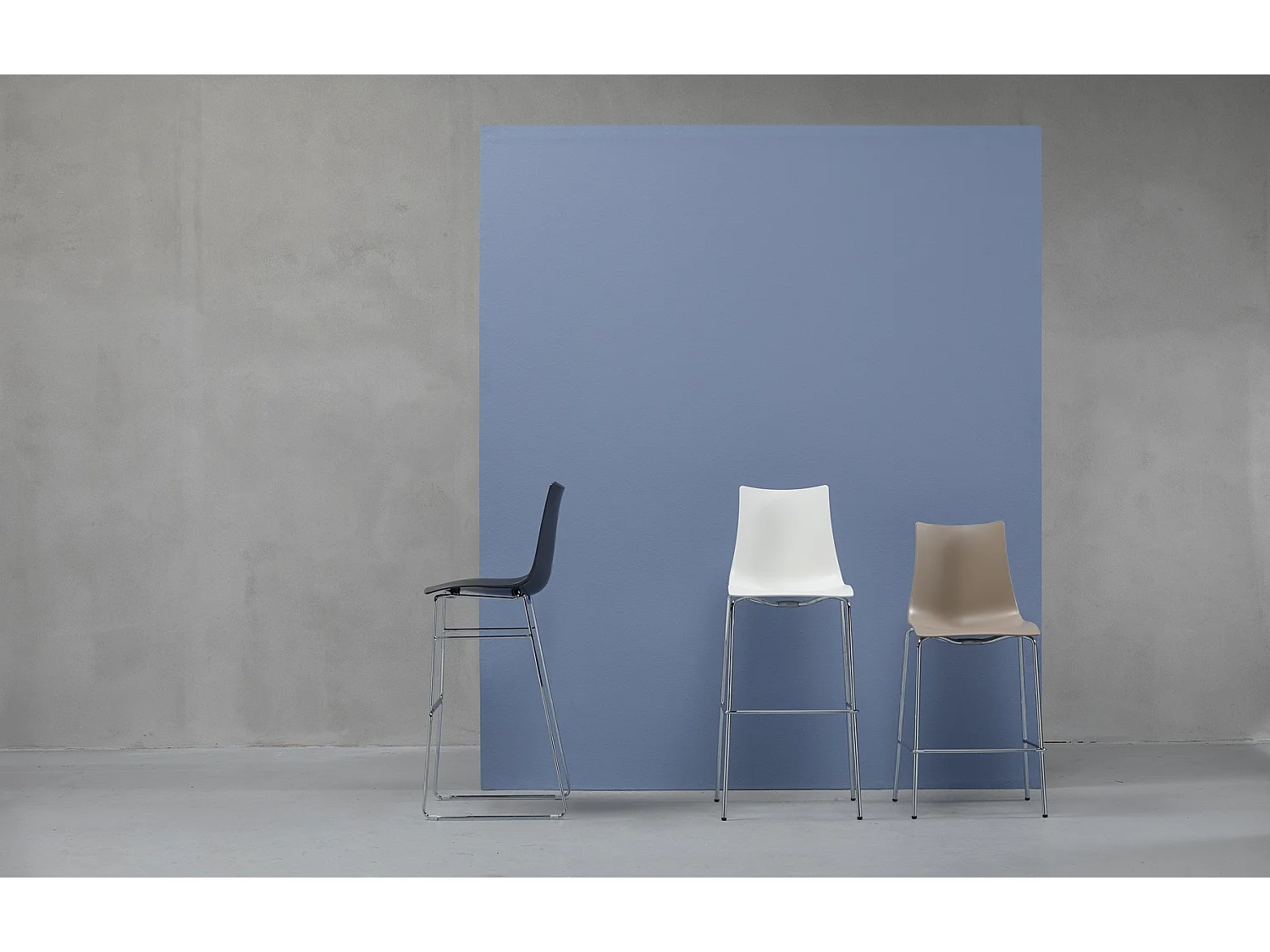 2 Tabourets de bar design - ZEBRA TECHNOPOLYMER 80cm - lot de 2