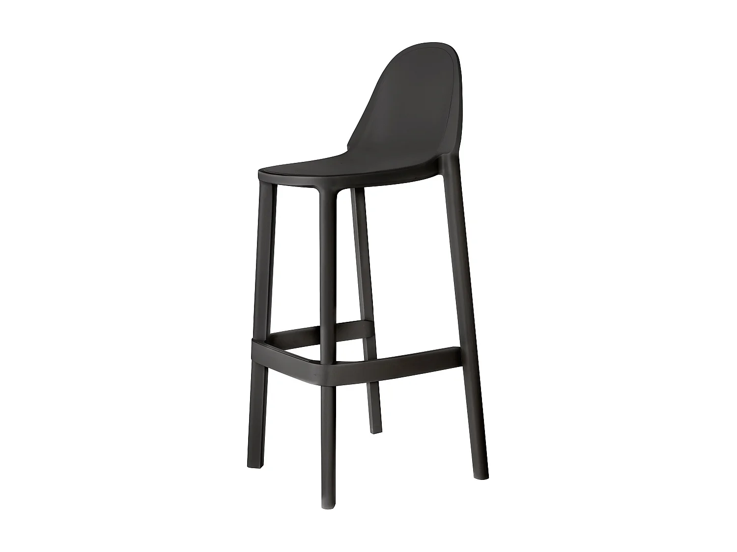 Tabouret de bar Piu, Plastique, Gris
