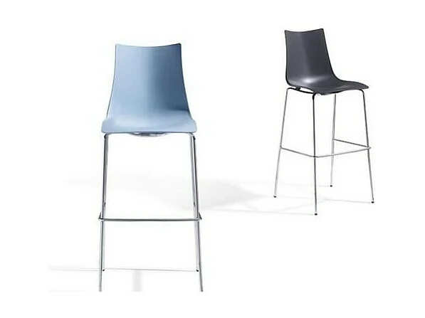 2 Tabourets de bar design - ZEBRA TECHNOPOLYMER 80cm - lot de 2