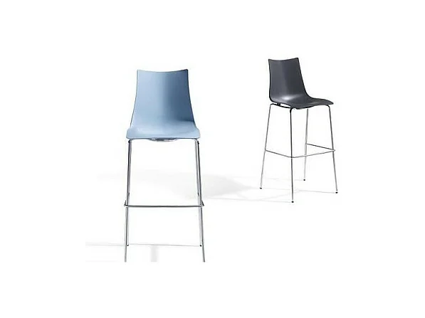 2 Tabourets de bar design - ZEBRA TECHNOPOLYMER 80cm - lot de 2