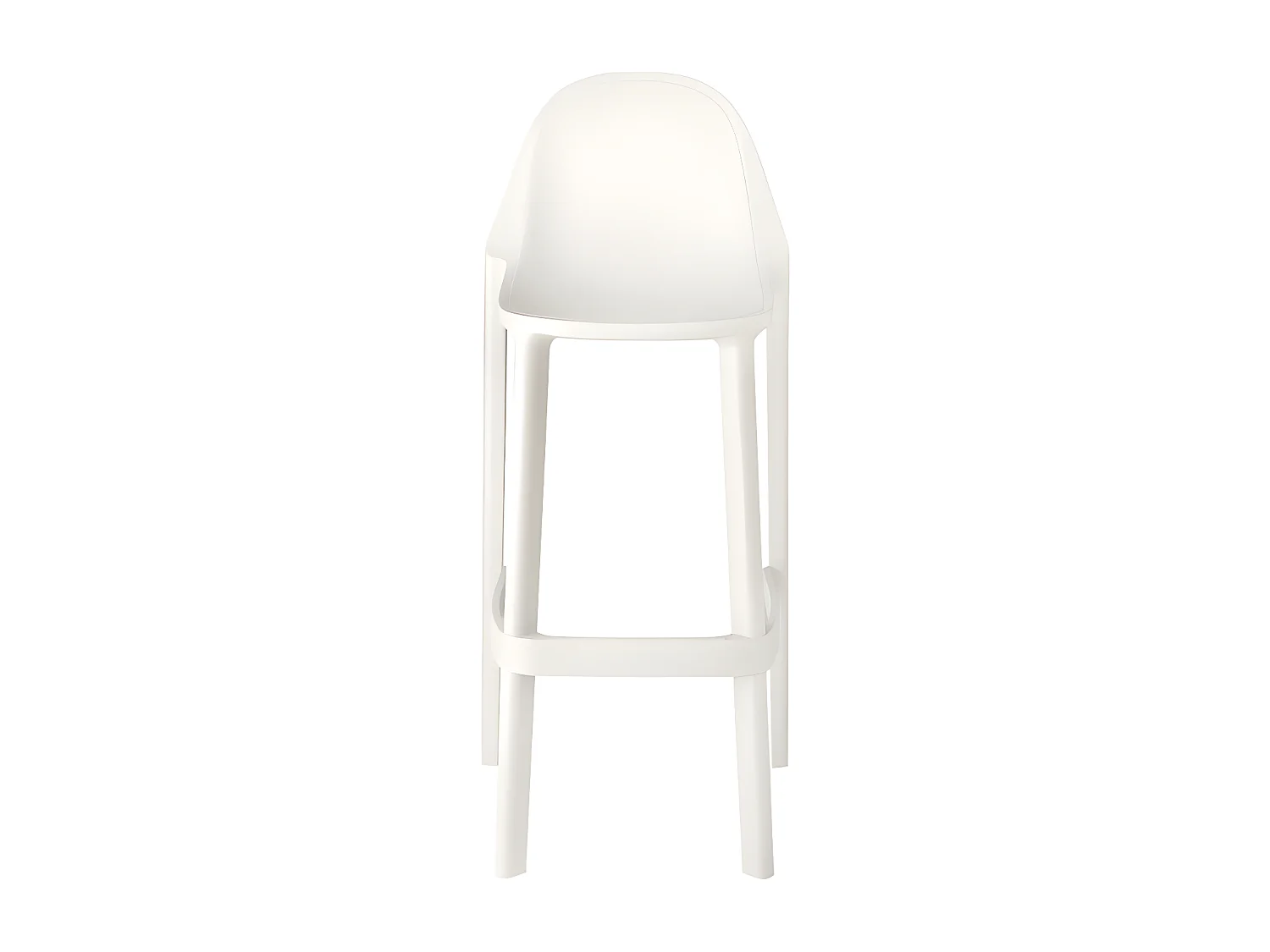 Tabouret de bar Piu, Plastique, Blanc