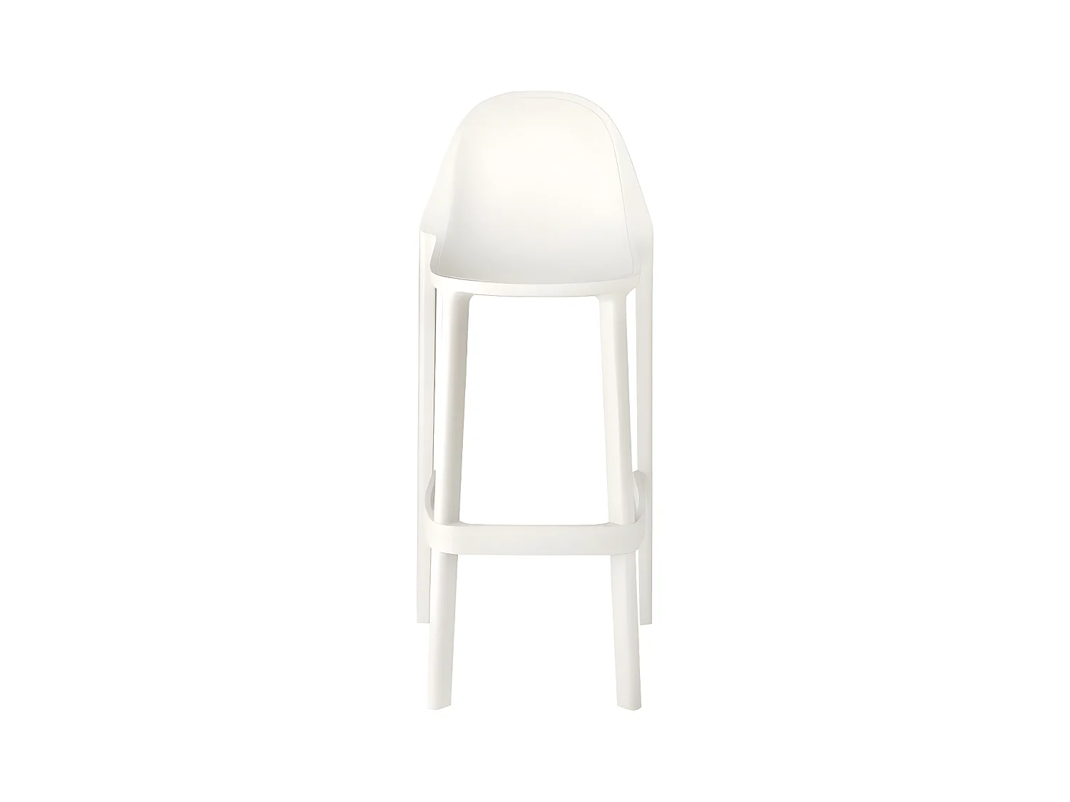 Tabouret de bar Piu, Plastique, Blanc