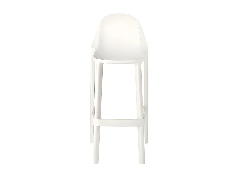 Tabouret de bar Piu, Plastique, Blanc