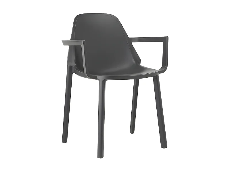 Fauteuil déco Piu, Plastique, Gris