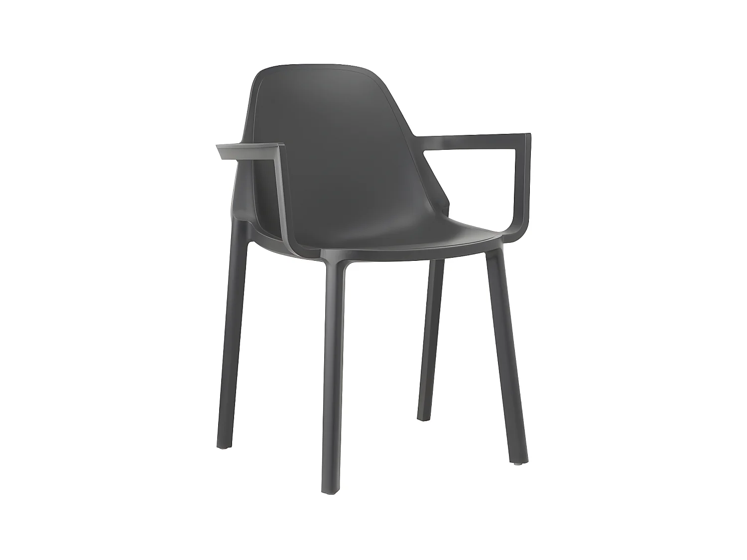 Fauteuil déco Piu, Plastique, Gris