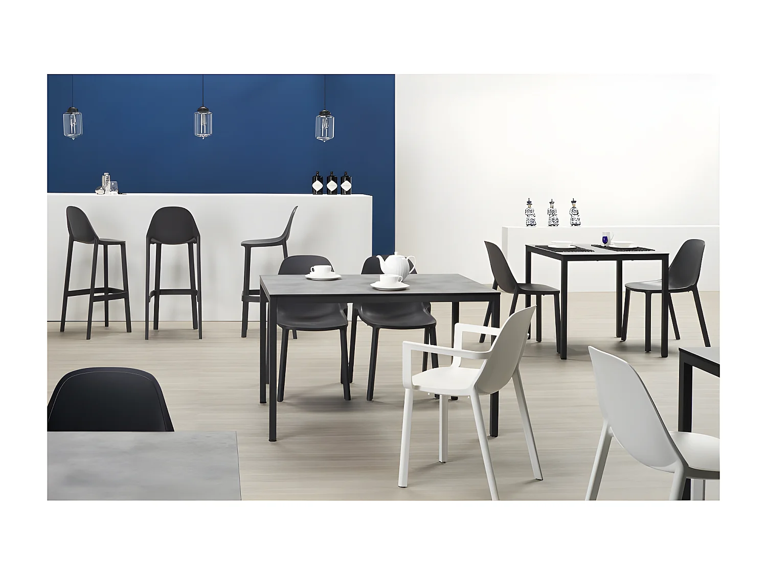 Fauteuil déco Piu, Plastique, Gris