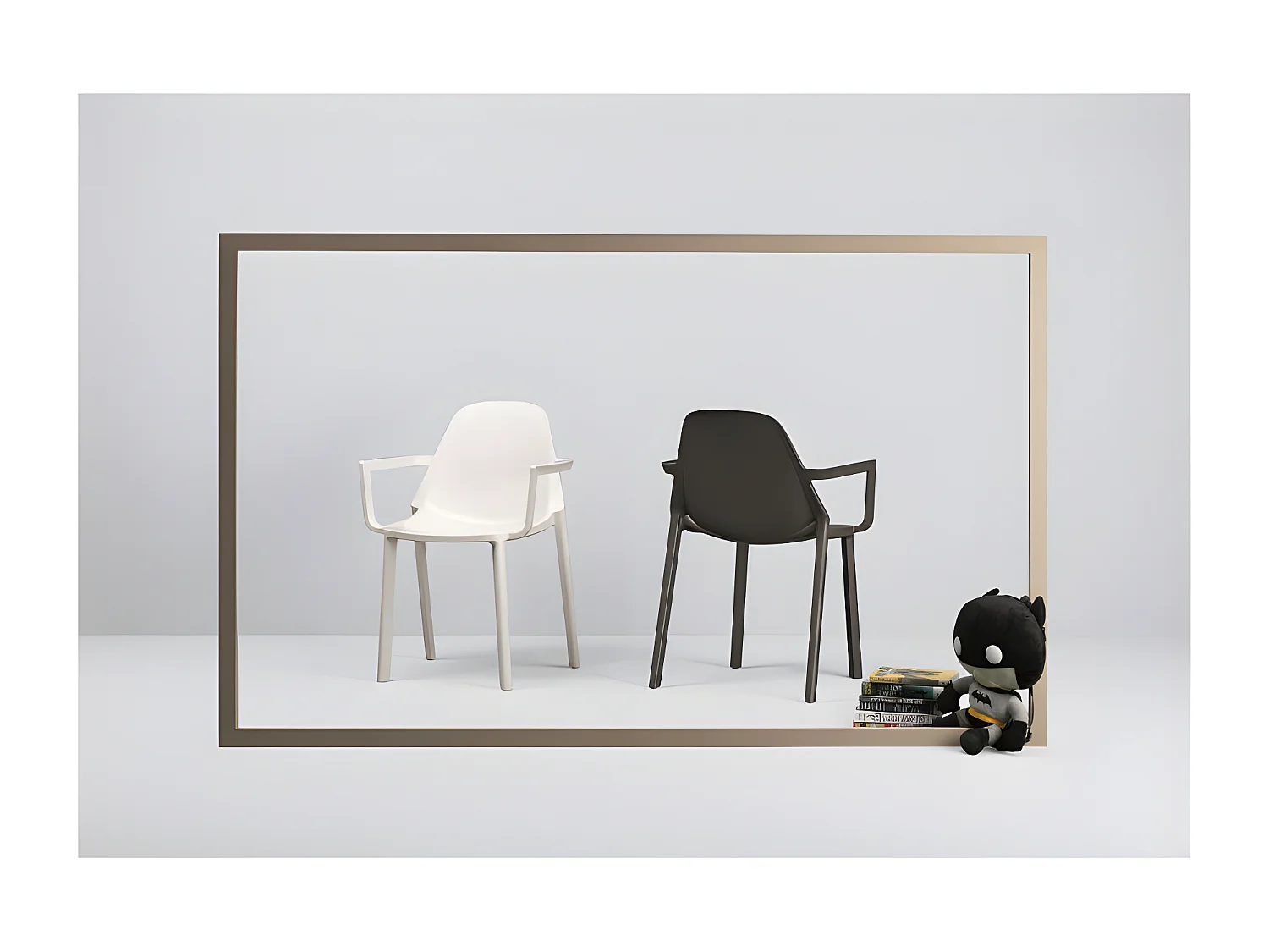 Fauteuil déco Piu, Plastique, Gris