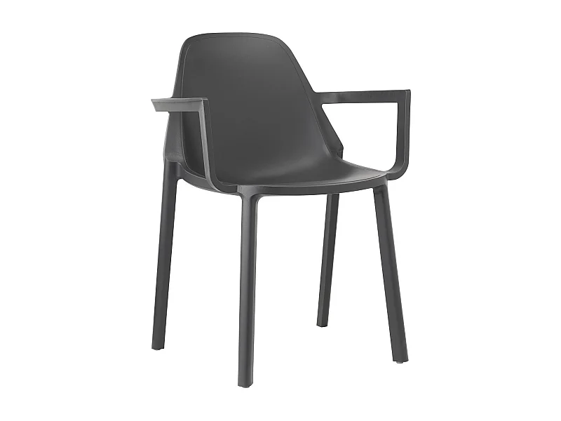 Fauteuil déco Piu, Plastique, Gris