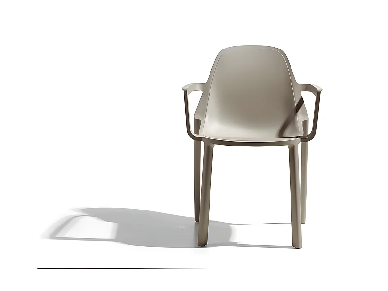 Fauteuil déco Piu, Plastique, Taupe