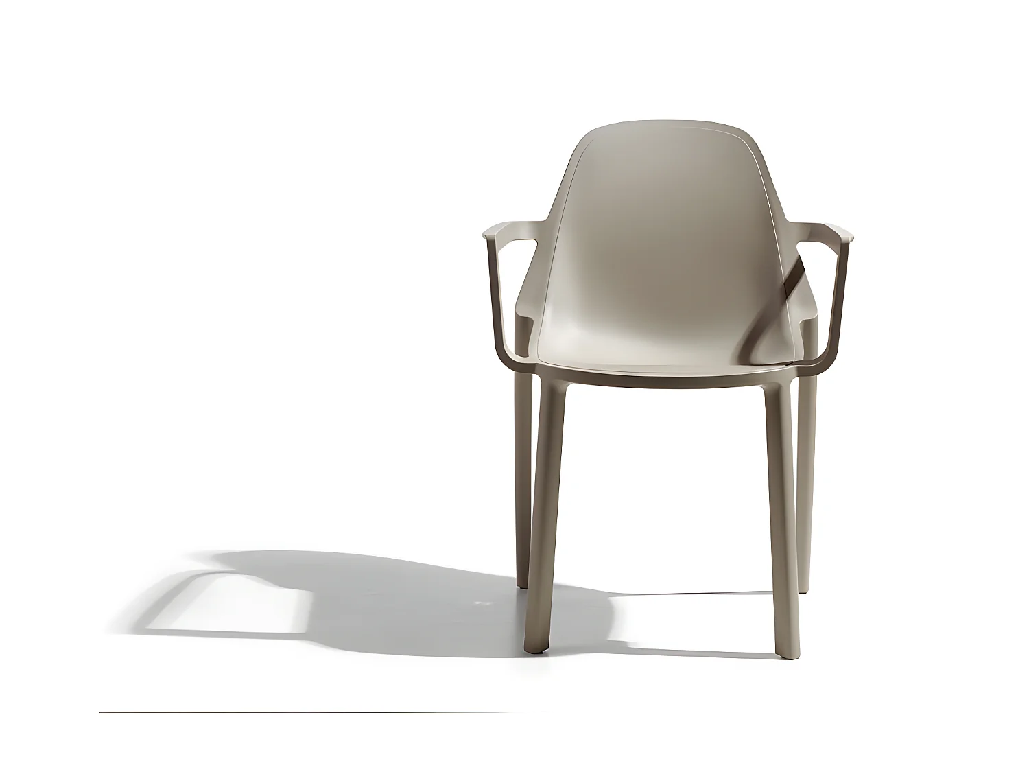 Fauteuil déco Piu, Plastique, Taupe