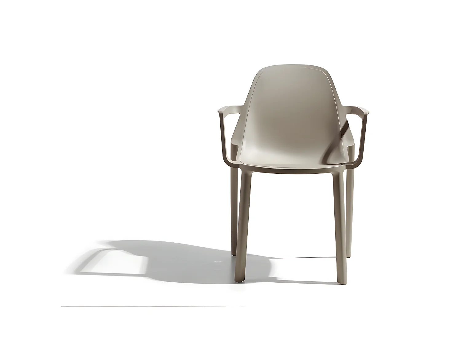 Fauteuil déco Piu, Plastique, Taupe