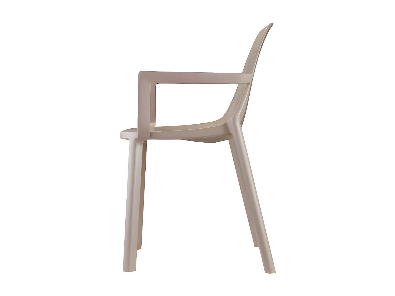 Fauteuil déco Piu, Plastique, Taupe