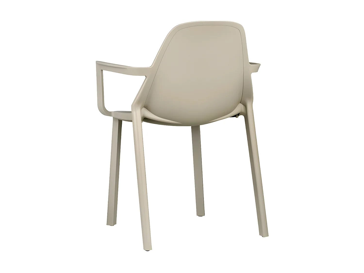 Fauteuil déco Piu, Plastique, Taupe