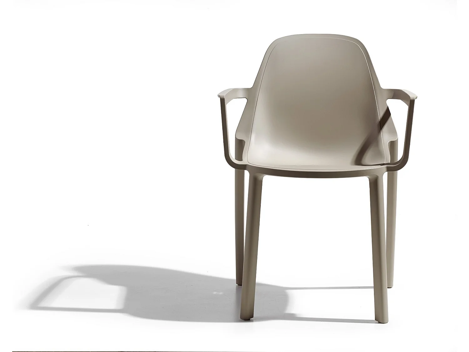 Fauteuil déco Piu, Plastique, Taupe