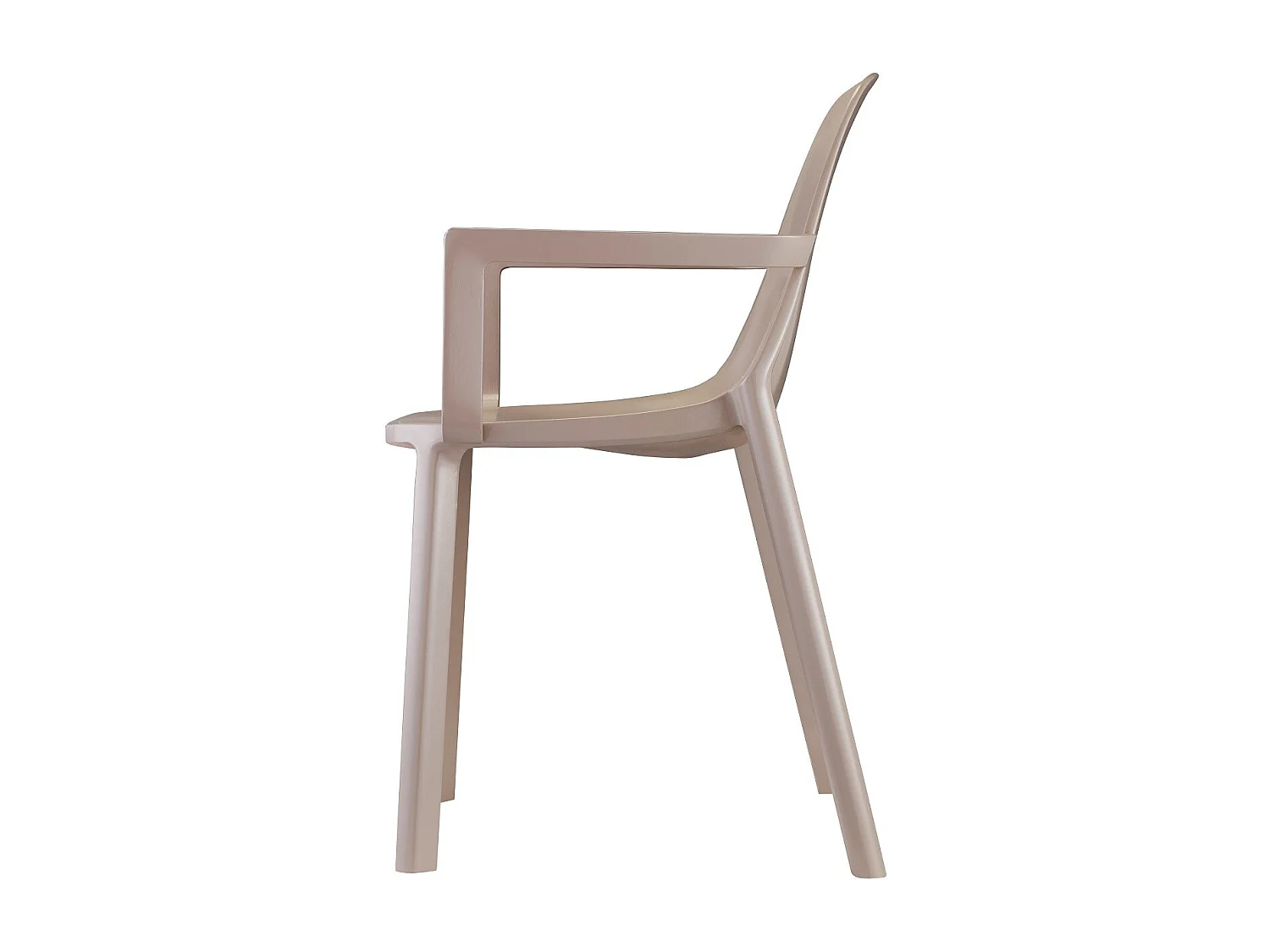 Fauteuil déco Piu, Plastique, Taupe