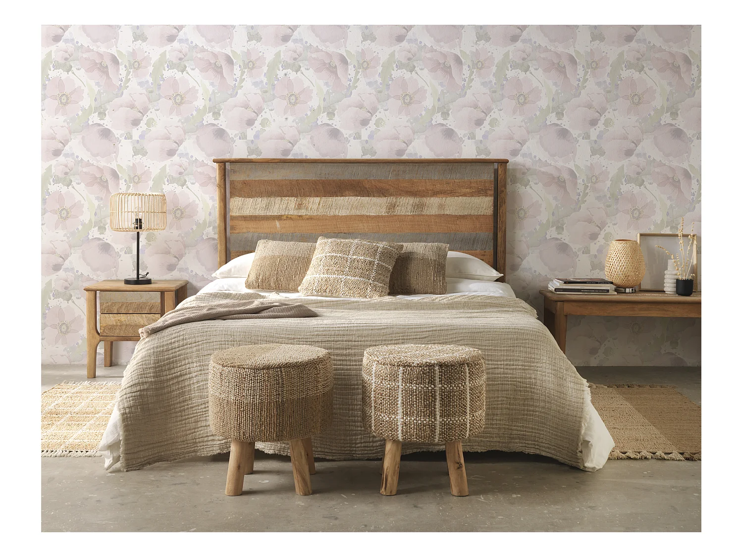 Cabeceira em madeira maciça de manga 110x120 cm