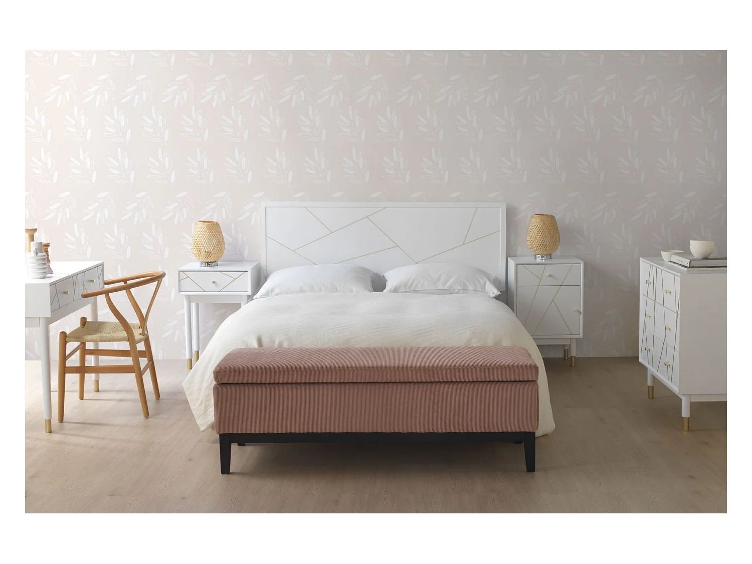 Weiß lackiertes Kopfteil 110x60 cm