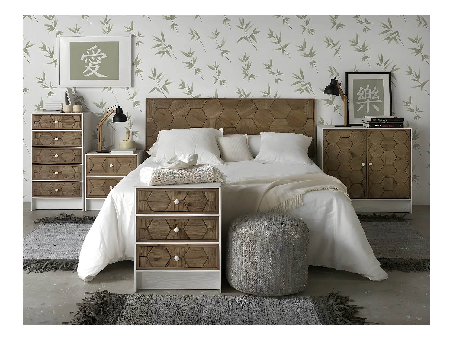 Cabezal madera de fresno color natural 110x60 cm