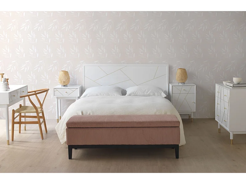 Cabeceira de cama lacada branca 145x60 cm