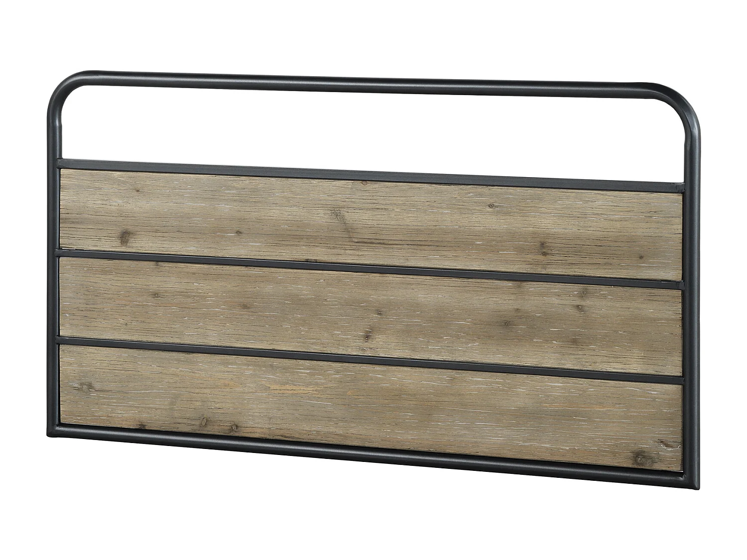 Kopfteil aus Tannenholz und Eisen, 110 x 60 cm