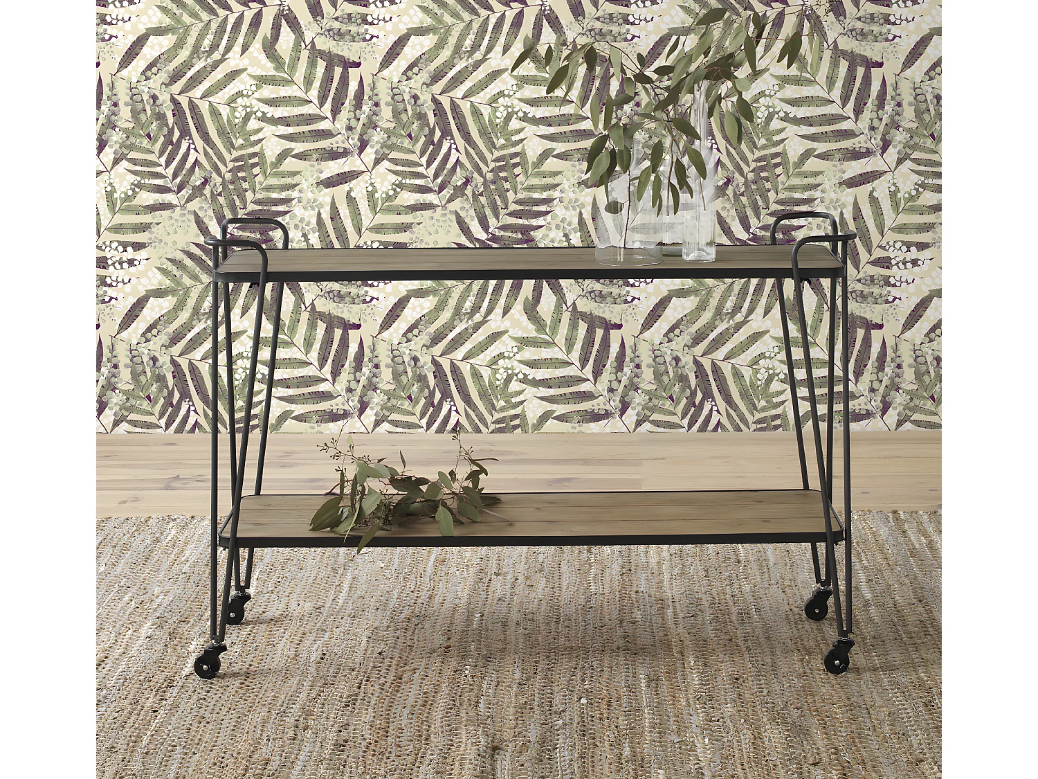 Consola madera de abeto y hierro