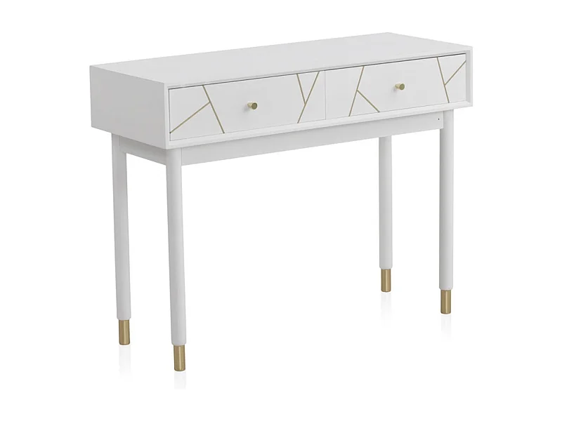 Console avec 2 tiroirs laqués blanche
