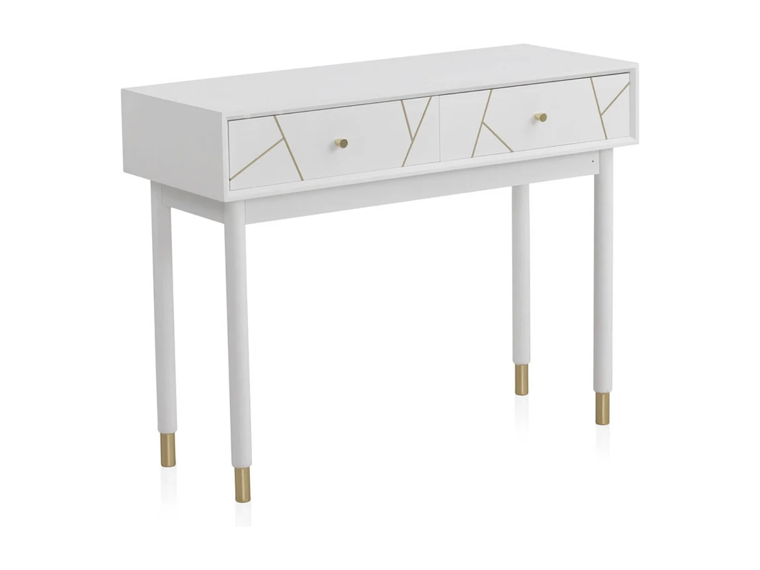 Console avec 2 tiroirs laqués blanche