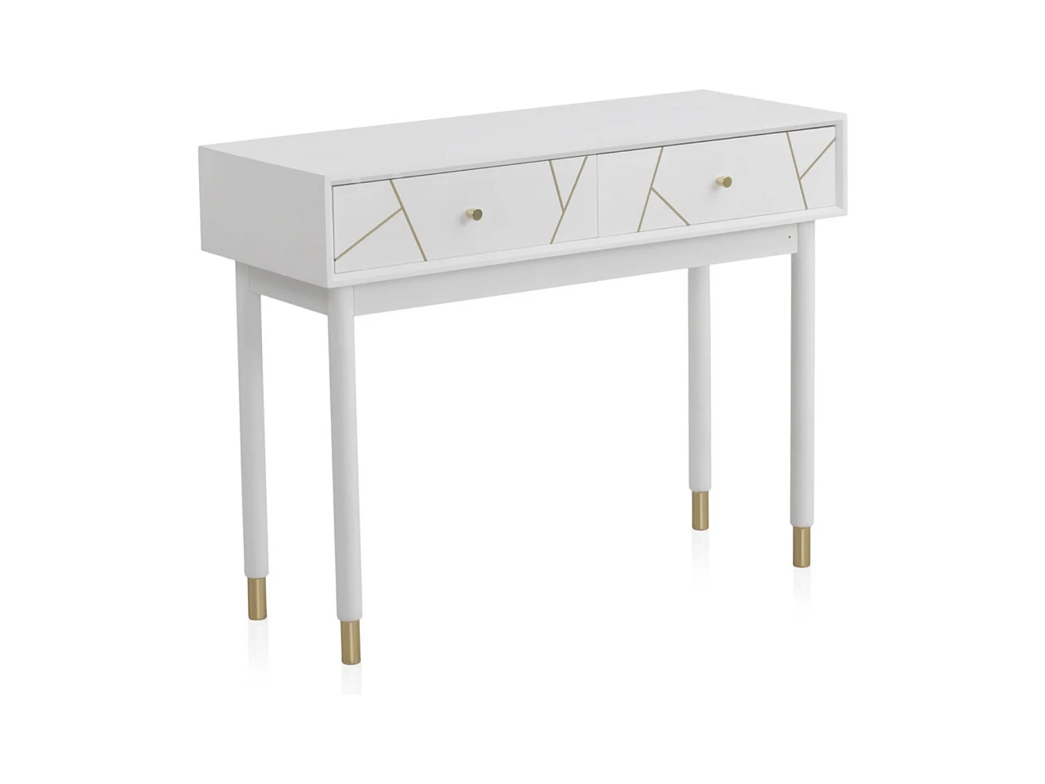 Console avec 2 tiroirs laqués blanche