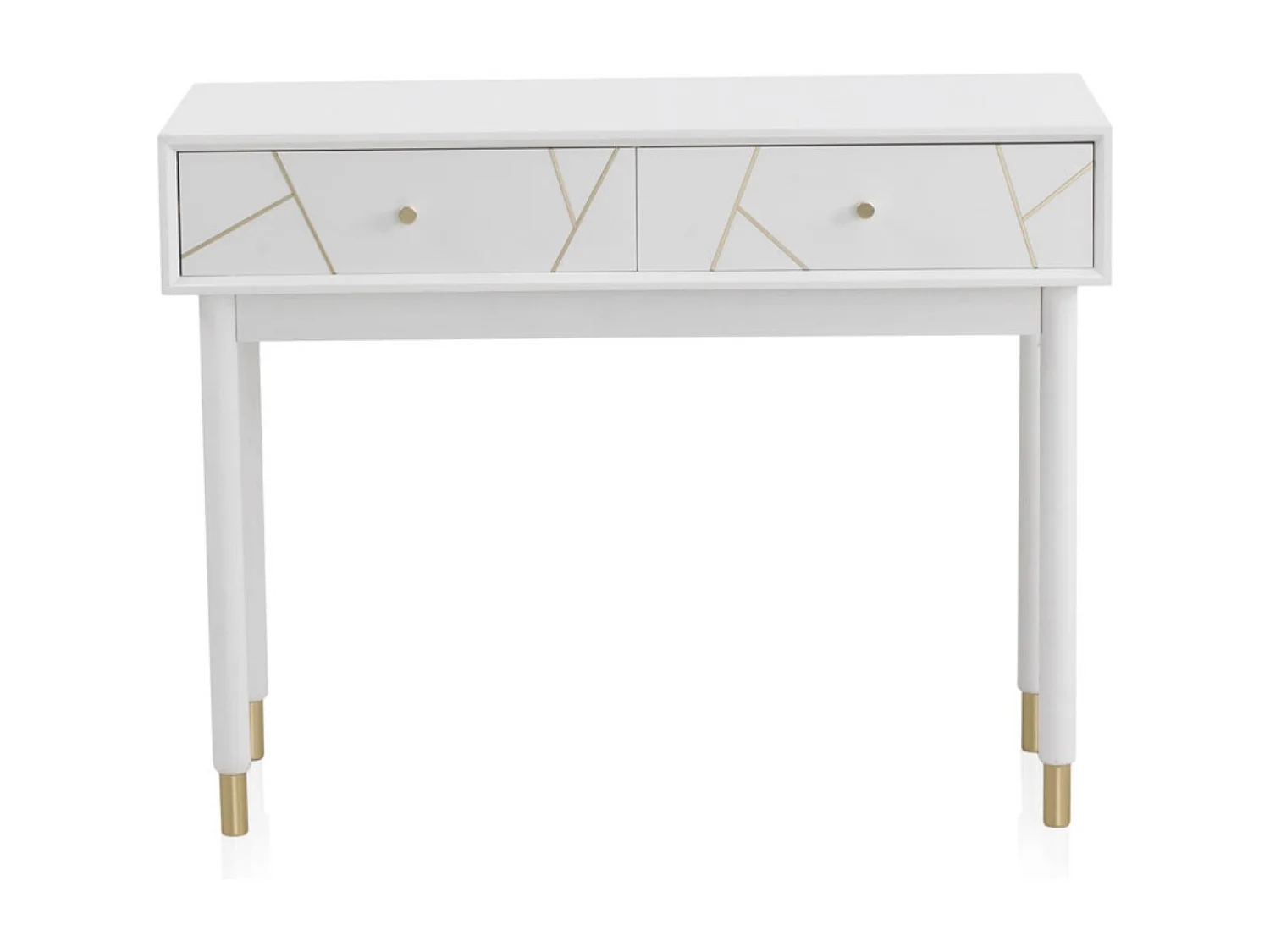 Consola com 2 gavetas lacadas a branco