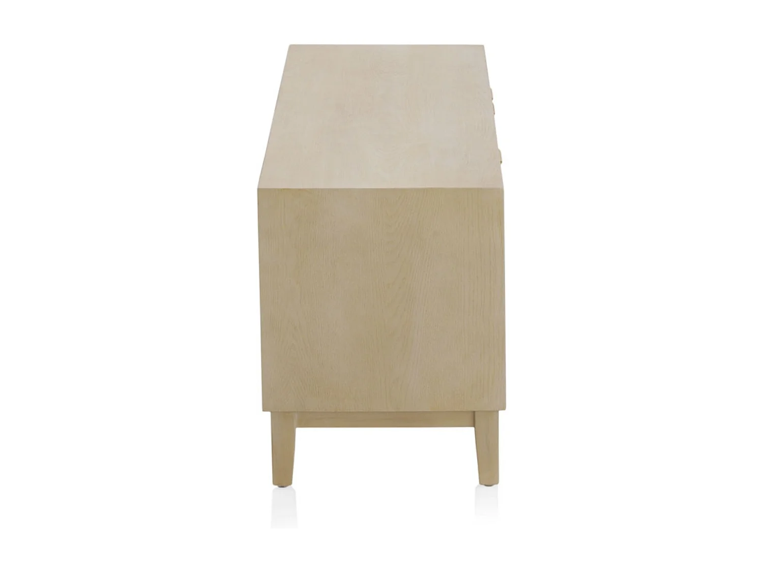 Mueble TV de 3 puertas chapado en madera de roble y color beige