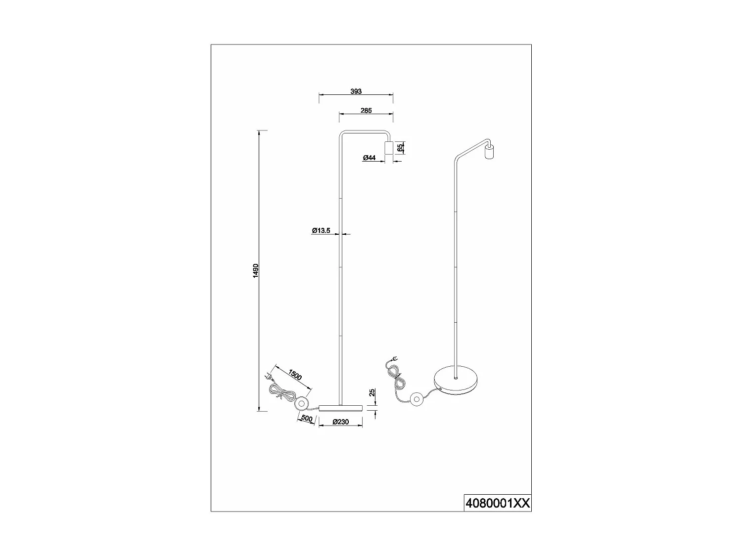 Lampadaire douille Diallo