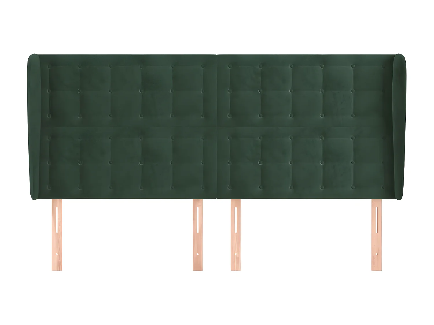 Cabeceira com orelhas Verde escuro 203x23x118/128 cm Veludo