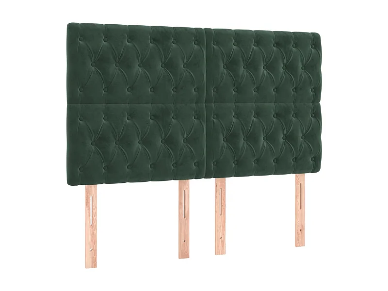 Têtes de lit 4 pcs Vert foncé 80x7x78/88 cm Velours
