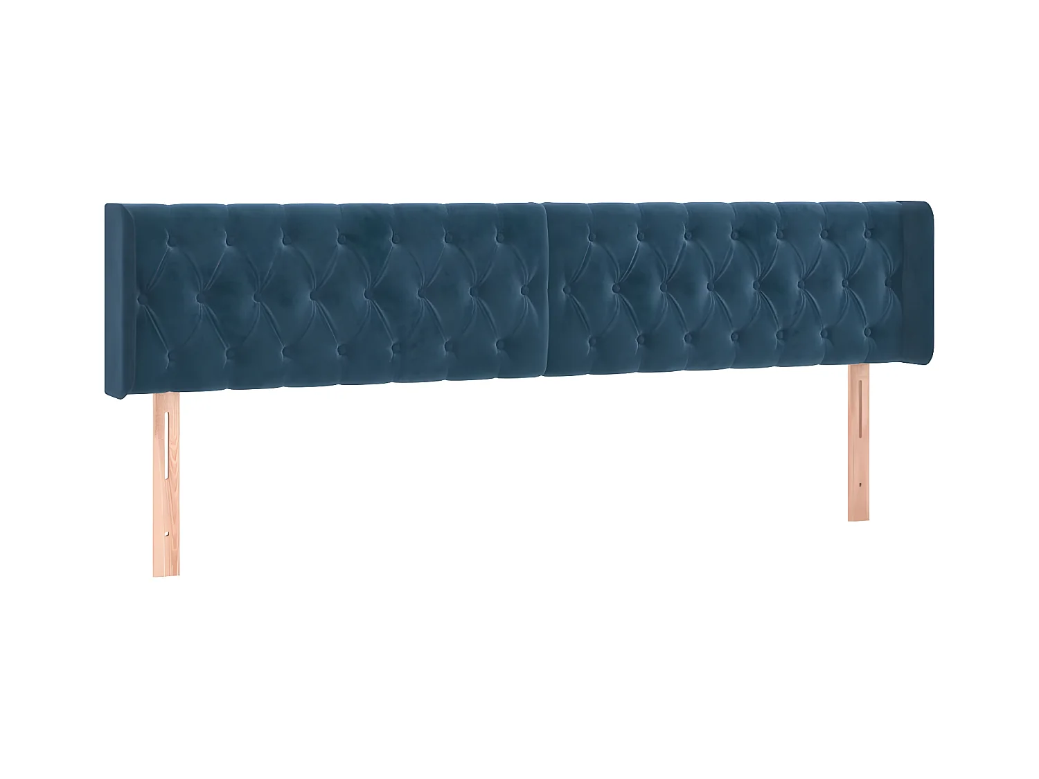 Tête de lit avec oreilles Bleu foncé 183x16x78/88 cm Velours