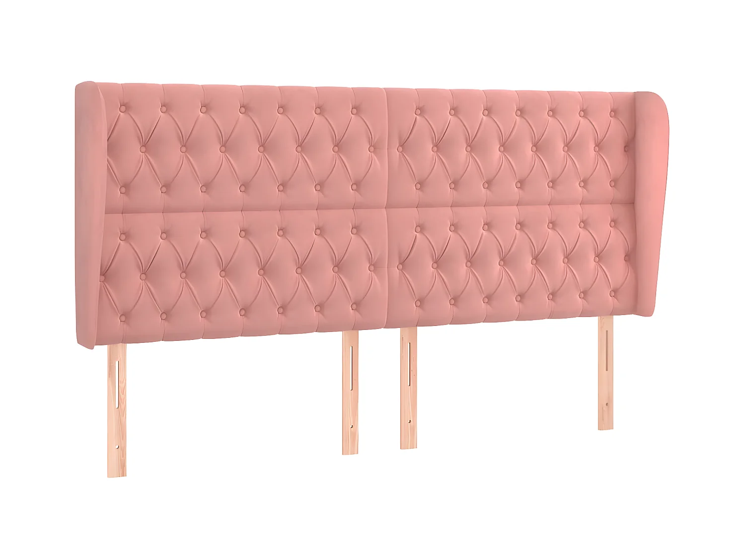 Tête de lit avec oreilles Rose 183x23x118/128 cm Velours