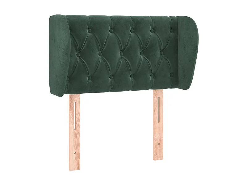 Testiera con orecchie Verde scuro 83x23x78/88 cm Velluto