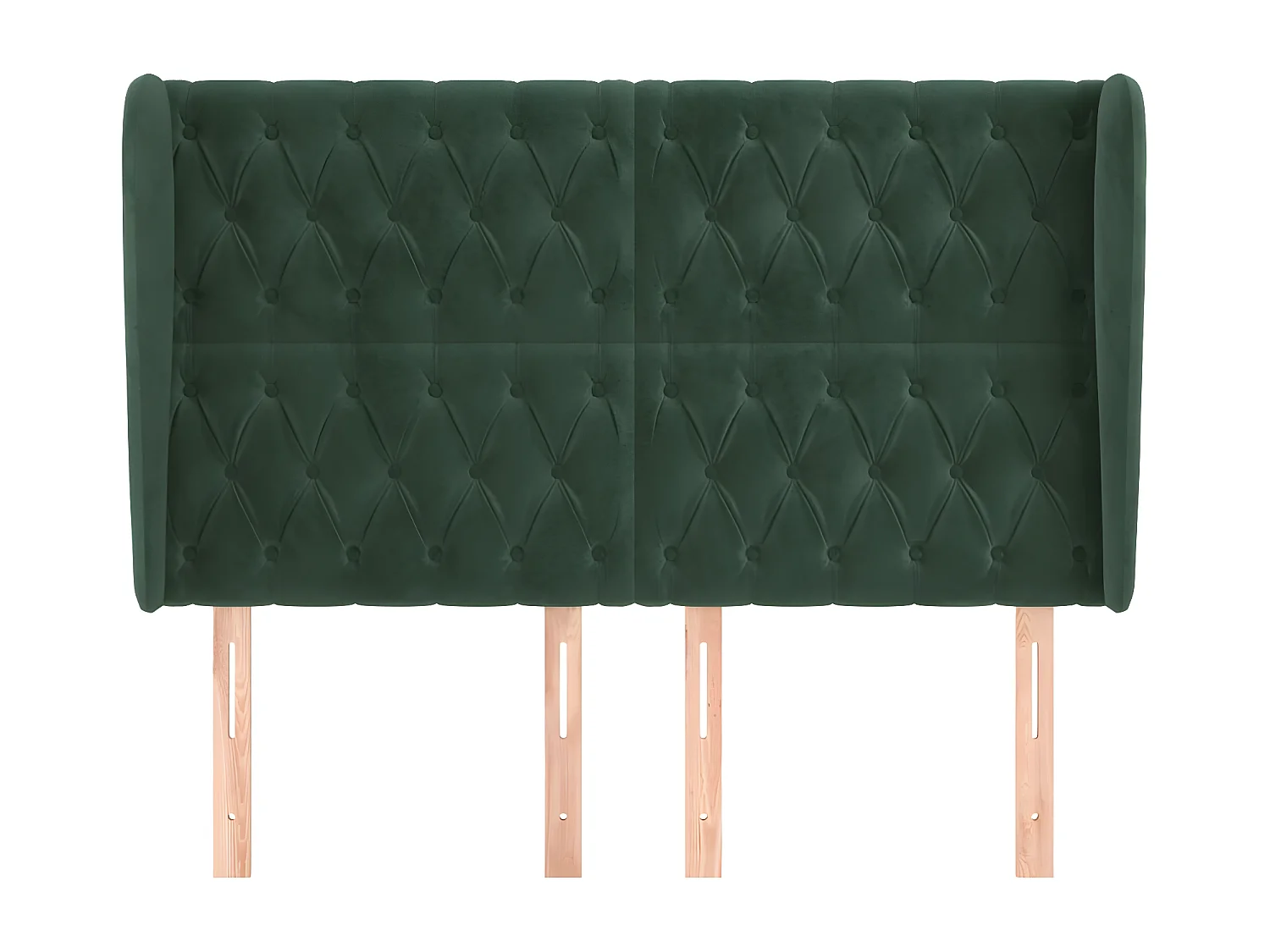 Tête de lit avec oreilles Vert foncé 163x23x118/128 cm Velours