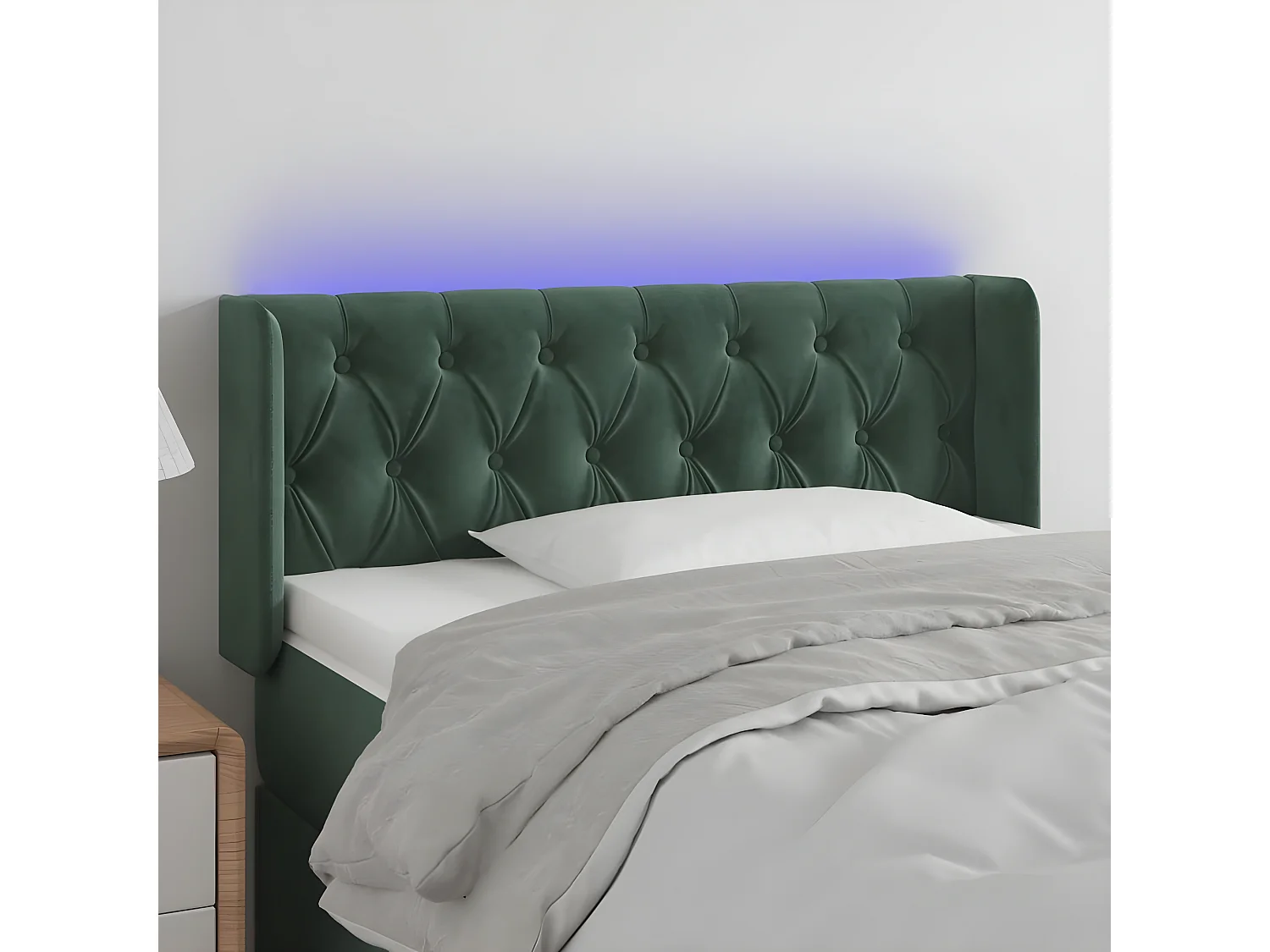Cabecero LED Verde oscuro 93x16x78/88 cm Terciopelo