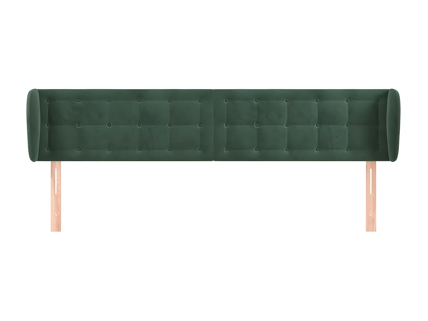 Cabecero con orejas Verde oscuro 203x23x78/88 cm Terciopelo