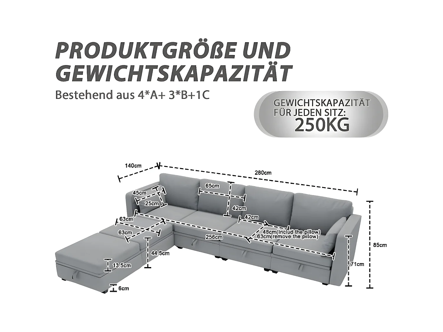 Canapé en forme de U avec rangement, tissu en lin pliable, canapé-lit décontracté