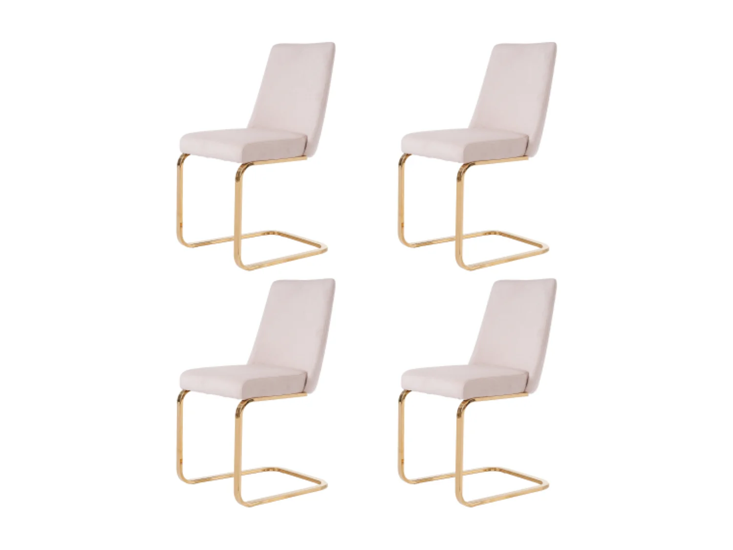 Ensemble de 4 chaises de salle à manger en velours avec dossier en diamant