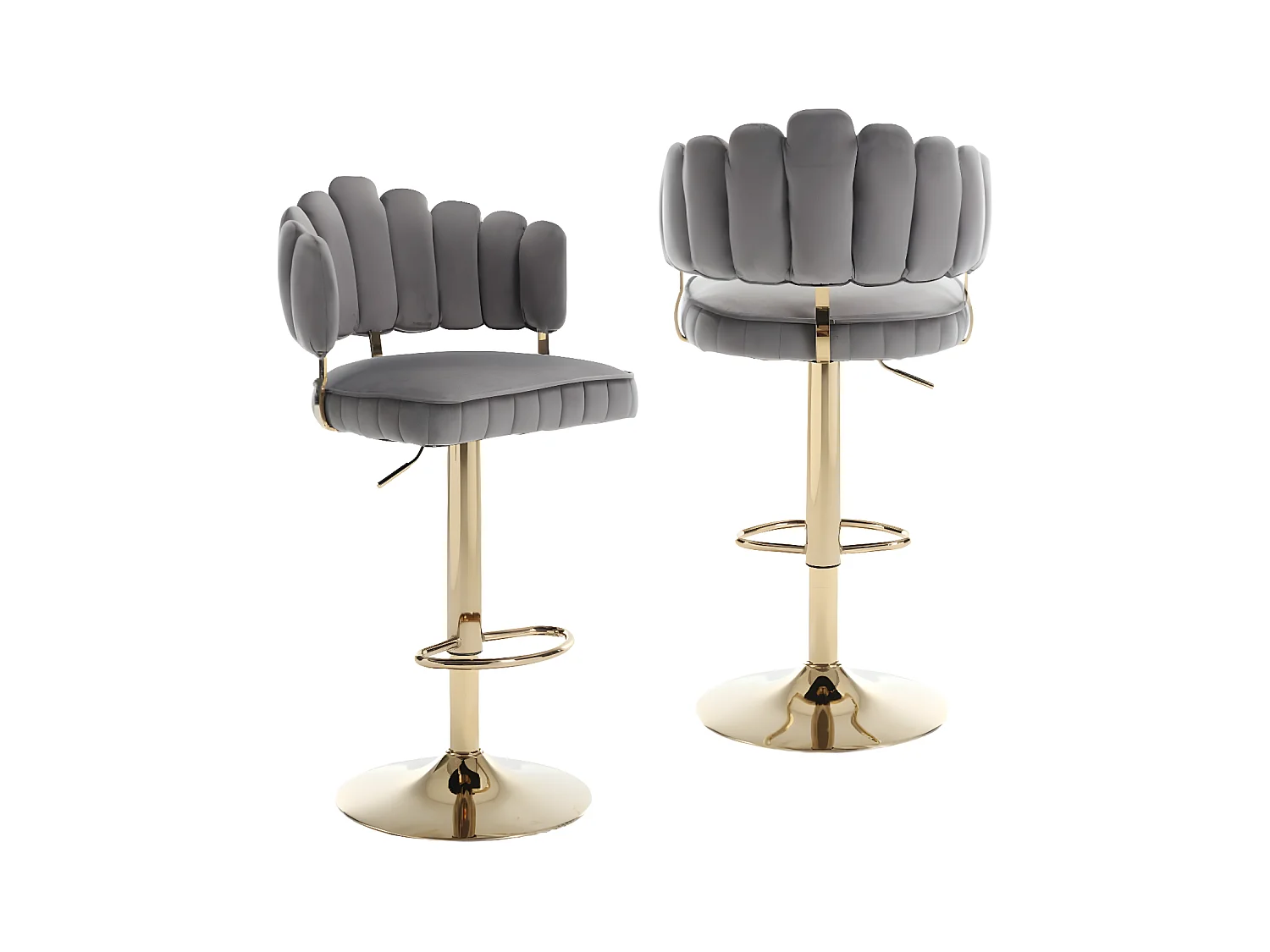 Chaises pivotantes lot de 2, chaises de bar réglables en hauteur avec repose-pieds