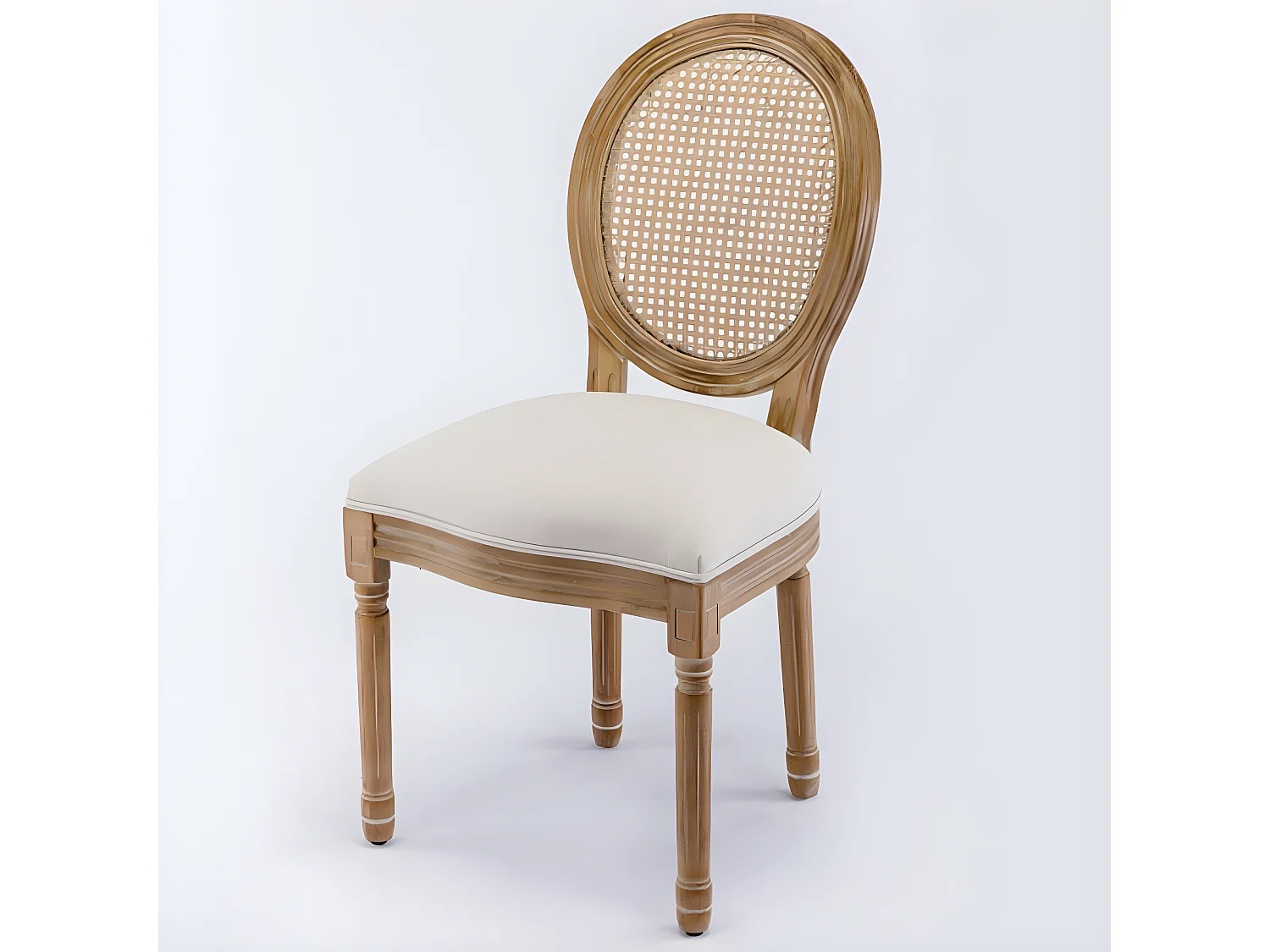 Chaises de salle à manger 4 pièces avec dossier en rotin